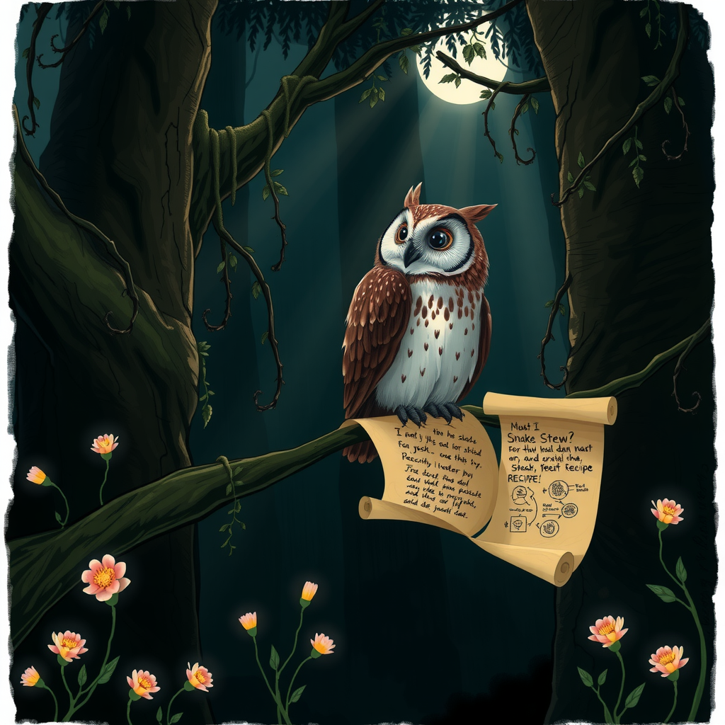 A clever owl in the forest