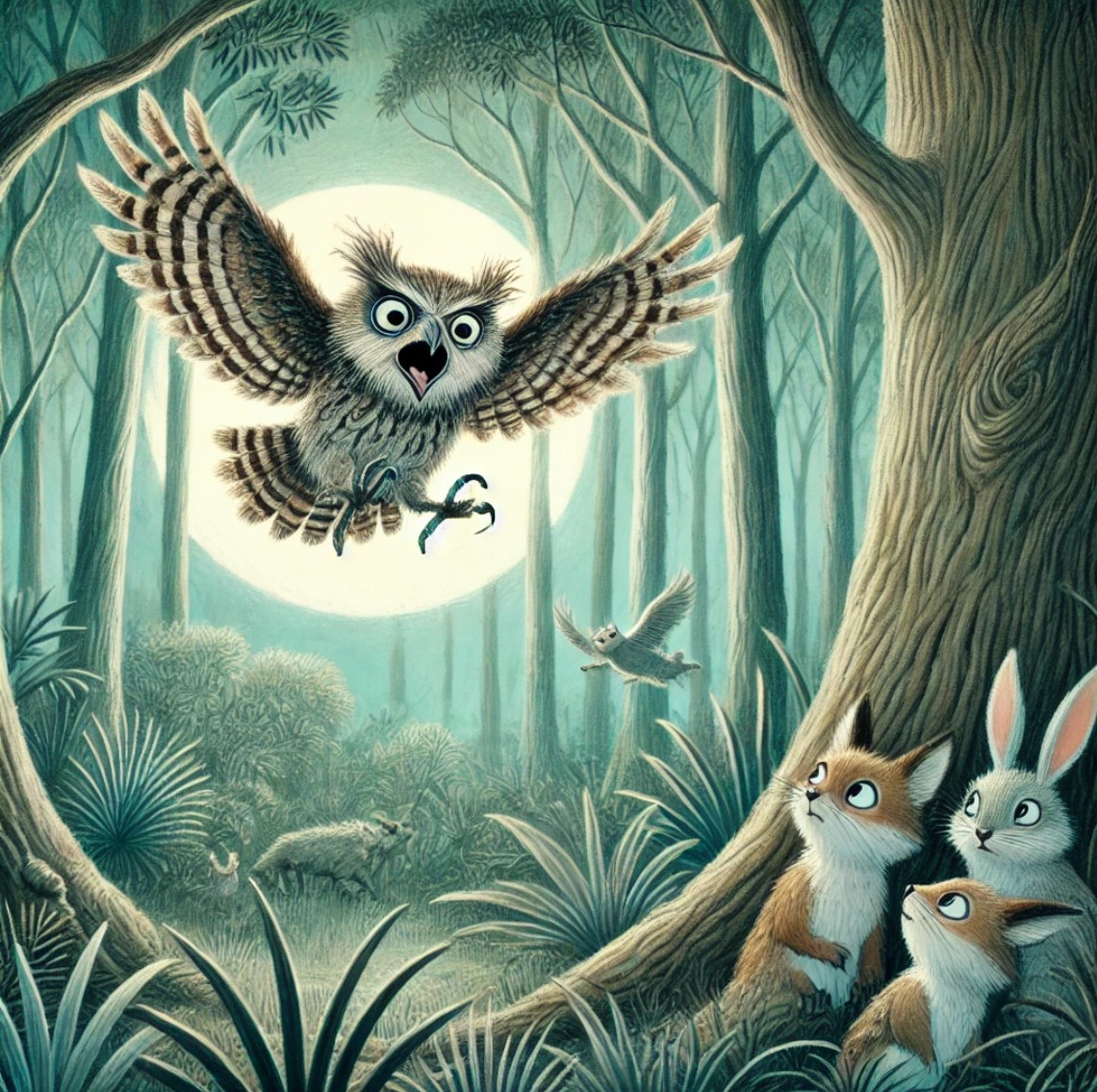 A magical glowing forest