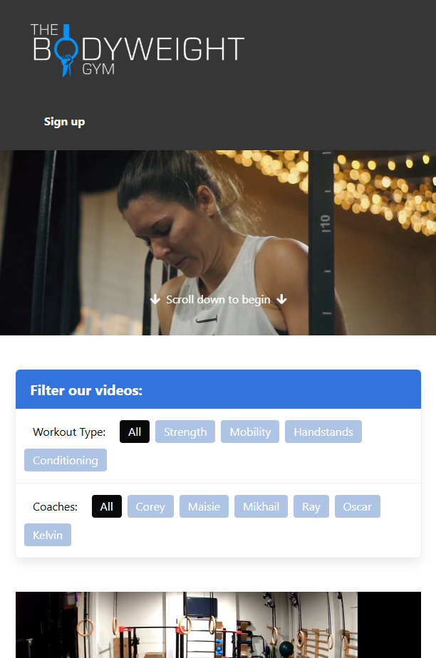 The Bodyweight Gym Online Platform